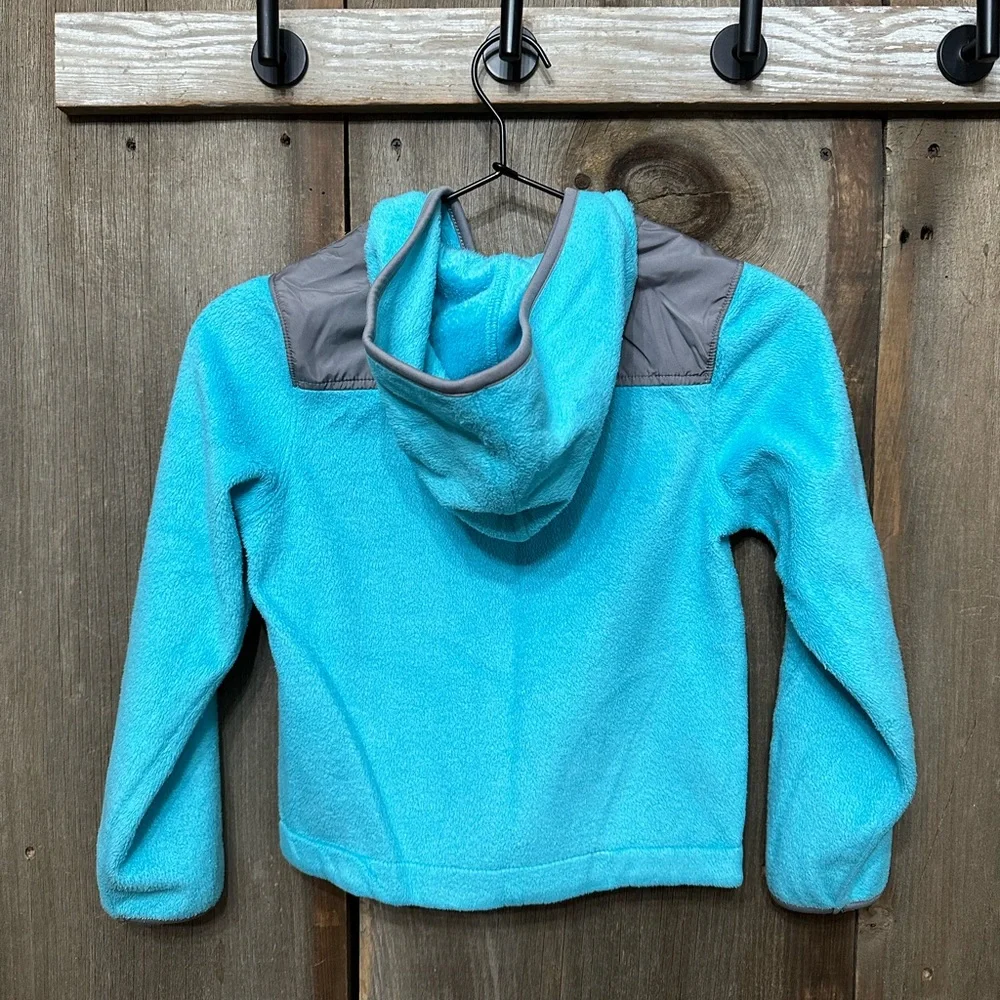 Old Navy Hooded Micro Fleece Jacket in Teal Blue Green Size Small 6 7 - Picture 3 of 16